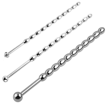 Stainless Steel Urethral Sounding Plug with Gourd Beads Metal Urethral Dilator for Men Advanced Masturbation Expansion Kit 903