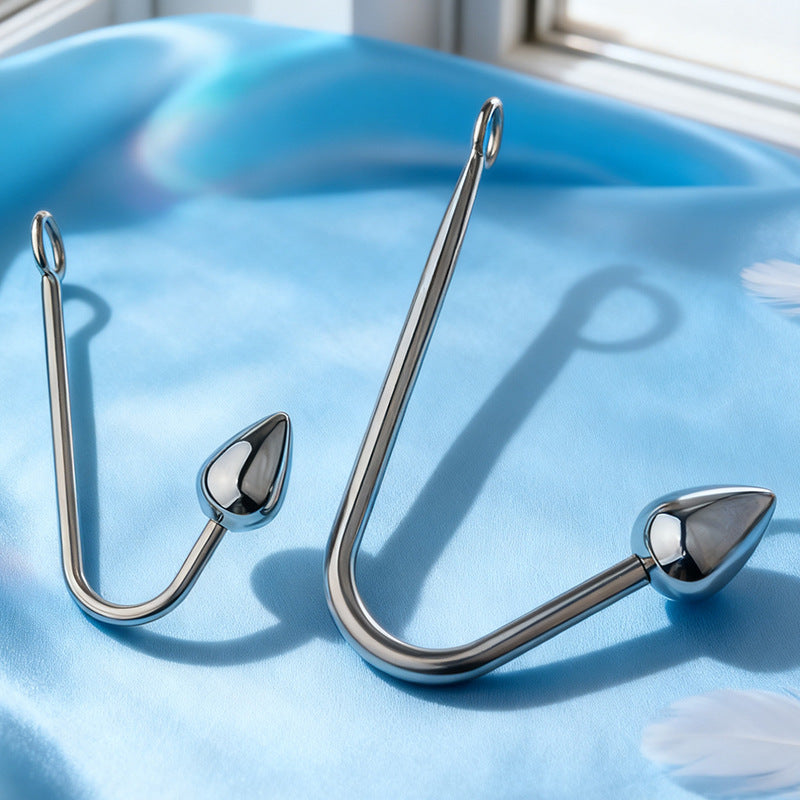 Premium Anal Hook Kit Stainless Steel Detachable Anal Hook with 3 Replaceable Hook Sizes for BDSM Sensation Play and Beginner Exploration