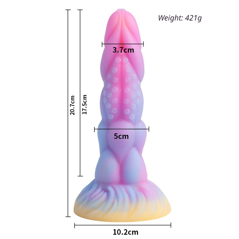 Glow in The Dark Platinum Silicone Dildo for Women Adult Sex Toys Extra Large Realistic Penis Vibrator for G Spot Clitoral Stimulation