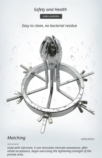 Metal Anal Expander for Men and Women SM Play Advanced Stainless Steel Butt Plug Kit with Vaginal Speculum Adult Sensual Toys