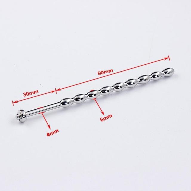 Stainless Steel Urethral Sounding Plug with Gourd Beads Metal Urethral Dilator for Men Advanced Masturbation Expansion Kit 903