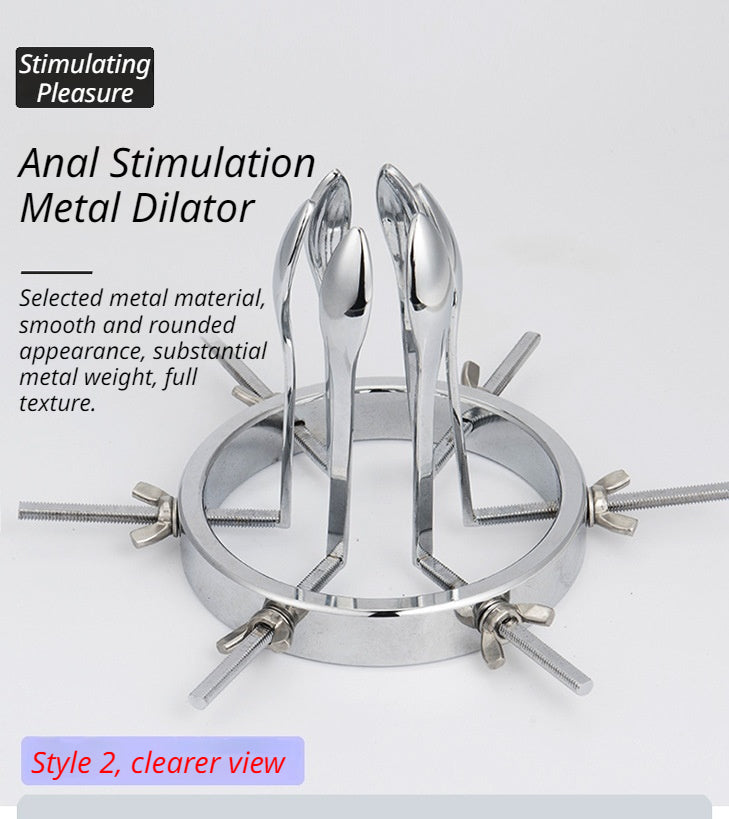 Metal Anal Expander for Men and Women SM Play Advanced Stainless Steel Butt Plug Kit with Vaginal Speculum Adult Sensual Toys