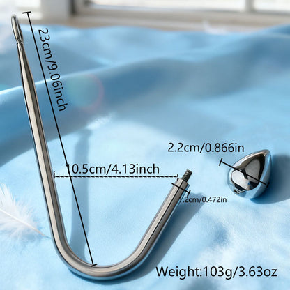 Premium Anal Hook Kit Stainless Steel Detachable Anal Hook with 3 Replaceable Hook Sizes for BDSM Sensation Play and Beginner Exploration