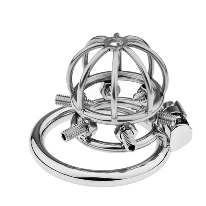 Men's SM Spiked Chastity Device Adjustable Metal Cock Cage Adult Bondage Toy with Removable Nipple Spikes Penis Lock