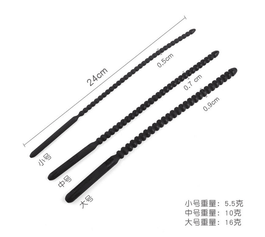 Male Urethral Sounding Kit Long Silicone Metal Penis Plug Stretcher for SM Play and Advanced Sensation