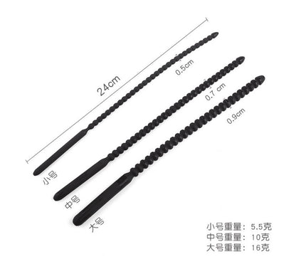 Male Urethral Sounding Kit Long Silicone Metal Penis Plug Stretcher for SM Play and Advanced Sensation