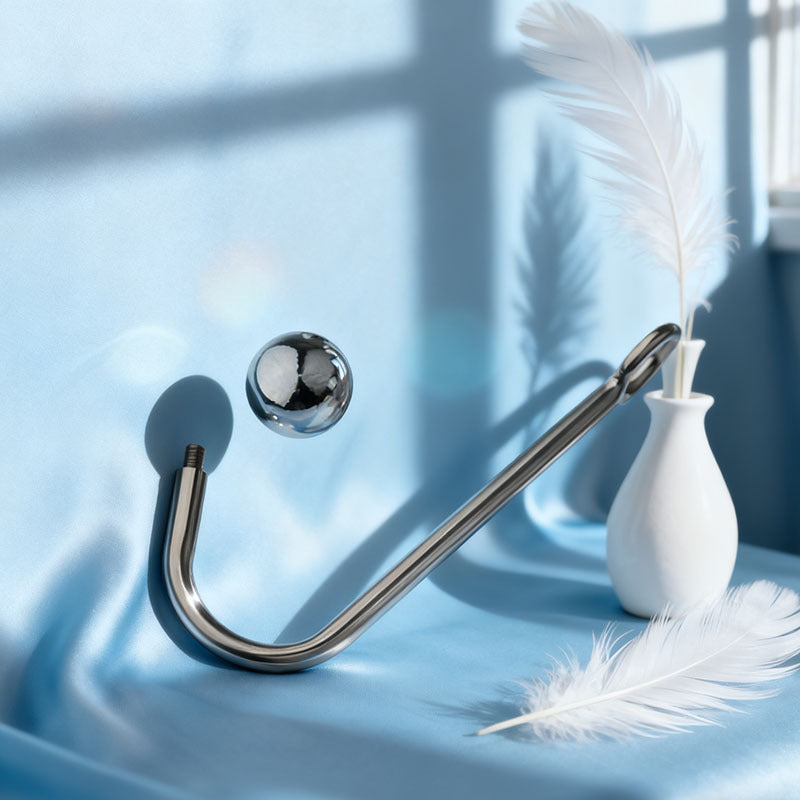 Premium Anal Hook Kit Stainless Steel Detachable Anal Hook with 3 Replaceable Hook Sizes for BDSM Sensation Play and Beginner Exploration