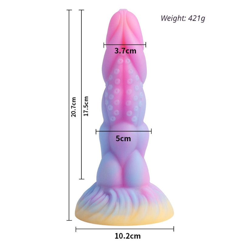 Glow in The Dark Platinum Silicone Dildo for Women Adult Sex Toys Extra Large Realistic Penis Vibrator for G Spot Clitoral Stimulation