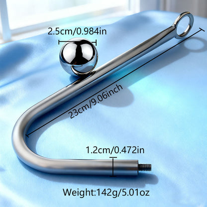 Premium Anal Hook Kit Stainless Steel Detachable Anal Hook with 3 Replaceable Hook Sizes for BDSM Sensation Play and Beginner Exploration