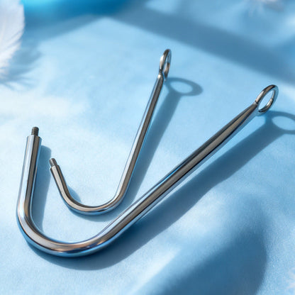 Premium Anal Hook Kit Stainless Steel Detachable Anal Hook with 3 Replaceable Hook Sizes for BDSM Sensation Play and Beginner Exploration