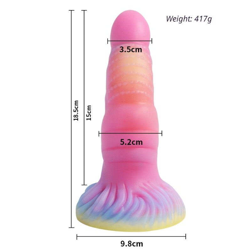 Glow in The Dark Platinum Silicone Dildo for Women Adult Sex Toys Extra Large Realistic Penis Vibrator for G Spot Clitoral Stimulation