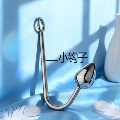Premium Anal Hook Kit Stainless Steel Detachable Anal Hook with 3 Replaceable Hook Sizes for BDSM Sensation Play and Beginner Exploration