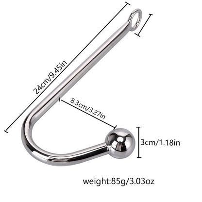Stainless Steel Anal Hook Adult Toy Metal BDSM Sex Tool for Men Women with Single Ball Design Sensual Play and Beginner Safe Premium Quality