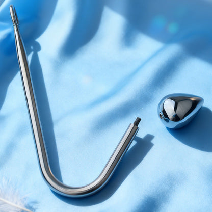 Premium Anal Hook Kit Stainless Steel Detachable Anal Hook with 3 Replaceable Hook Sizes for BDSM Sensation Play and Beginner Exploration