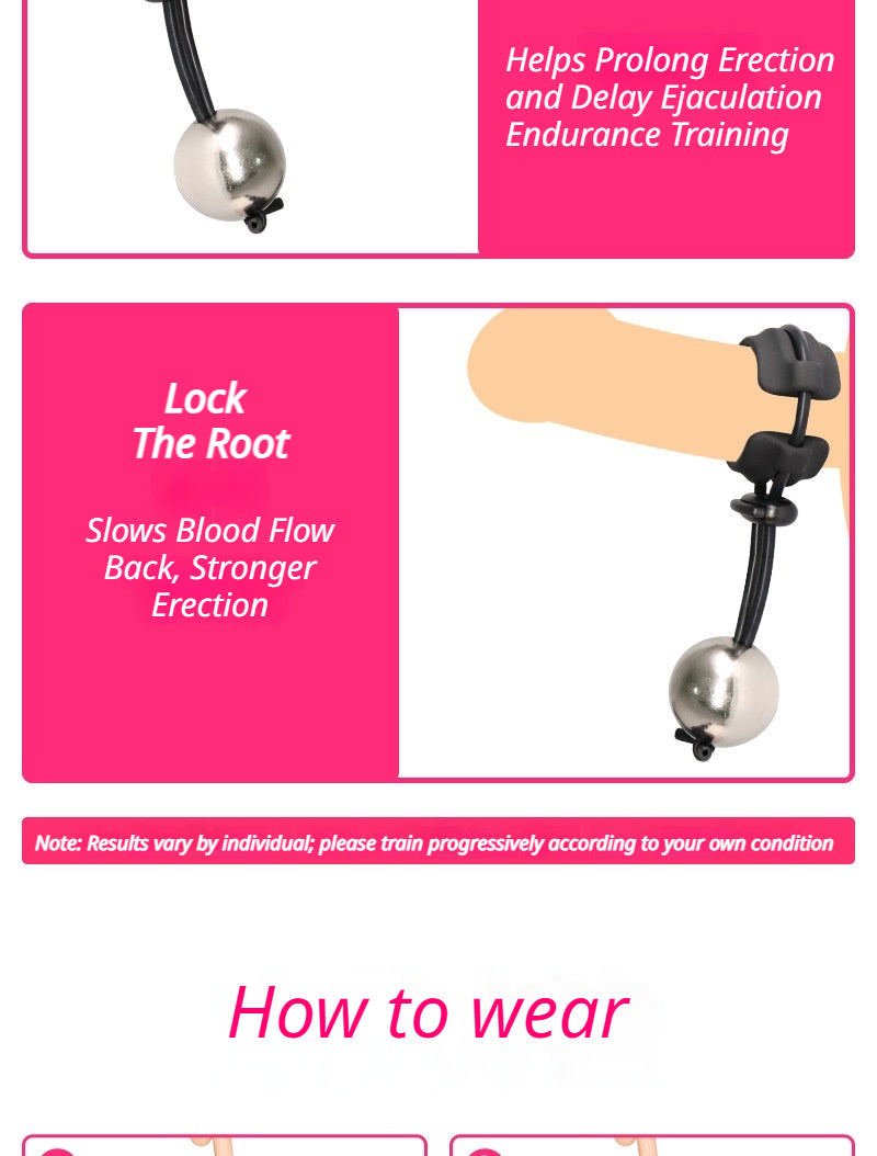 Premium Weighted Penis Ring Men's Cock Ring for Erection Support Endurance Training and Sexual Performance Enhancer Adult Sex Toy for Intimacy
