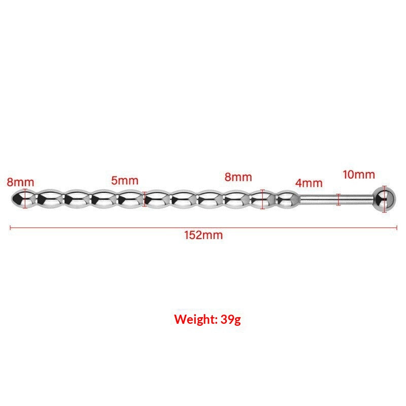 Stainless Steel Urethral Sounding Plug with Gourd Beads Metal Urethral Dilator for Men Advanced Masturbation Expansion Kit 903