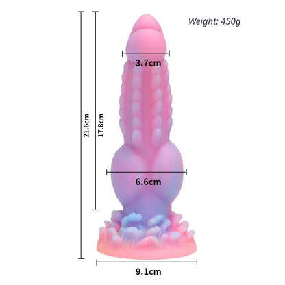 Glow in The Dark Platinum Silicone Dildo for Women Adult Sex Toys Extra Large Realistic Penis Vibrator for G Spot Clitoral Stimulation