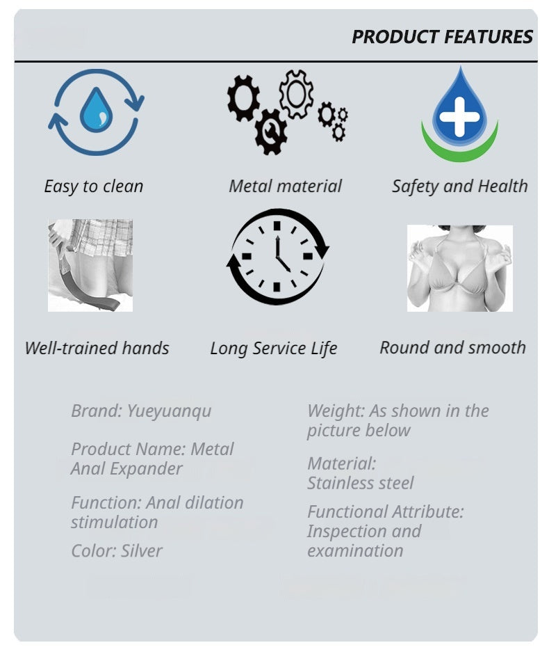 Metal Anal Expander for Men and Women SM Play Advanced Stainless Steel Butt Plug Kit with Vaginal Speculum Adult Sensual Toys