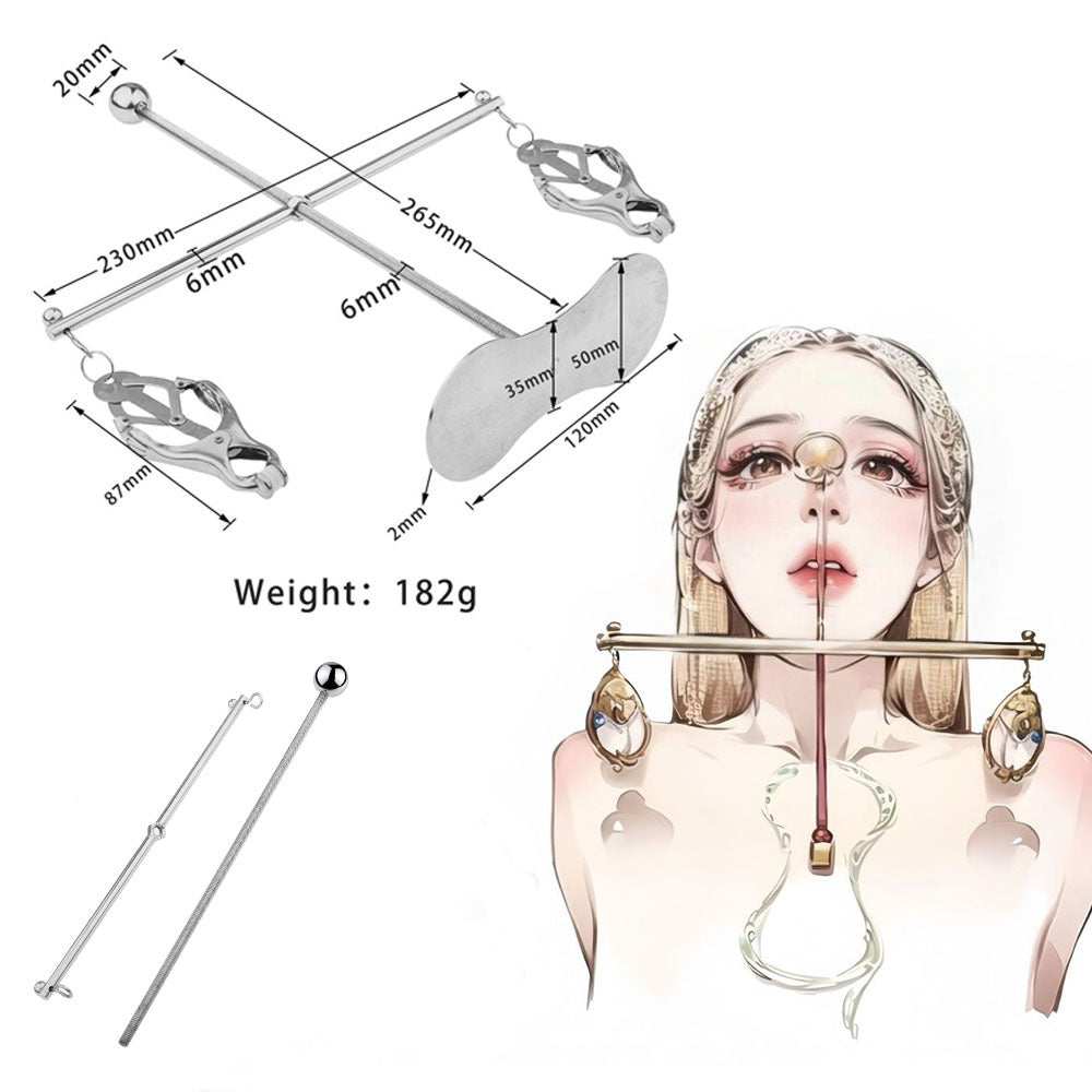 Stainless Steel Nipple Clamps for Women Adjustable Rotating Stretching Adult Toys Sensual BDSM Play