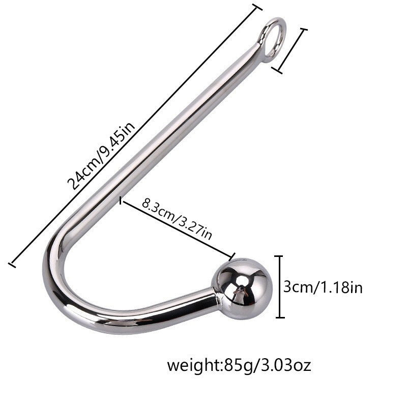 Stainless Steel Anal Hook Adult Toy Metal BDSM Sex Tool for Men Women with Single Ball Design Sensual Play and Beginner Safe Premium Quality